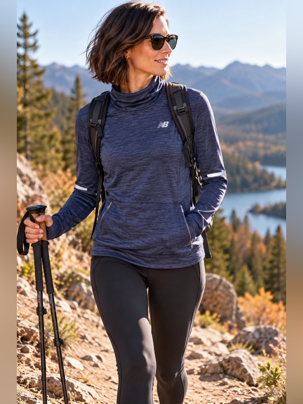 New Balance NB Heat Navy Reflective Running Pullover Women’s